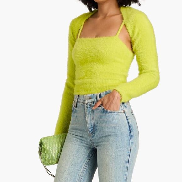 Alice + Olivia Luetta Fuzzy Tank and Shrug Set S - Picture 1 of 7